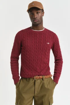 Camisola de algodão com gola redonda