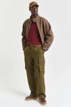 Camisola de algodão com gola redonda