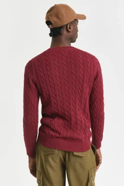 Camisola de algodão com gola redonda