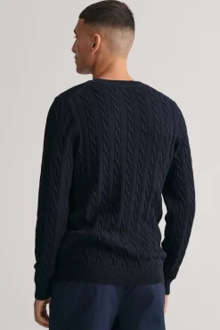Camisola de algodão com gola redonda