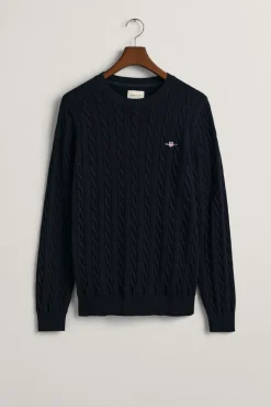 Camisola de algodão com gola redonda