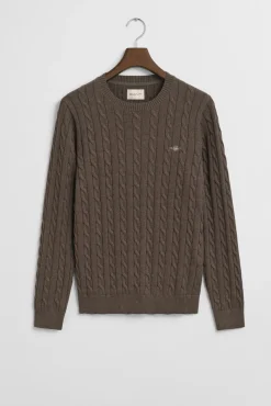 Camisola de algodão com gola redonda