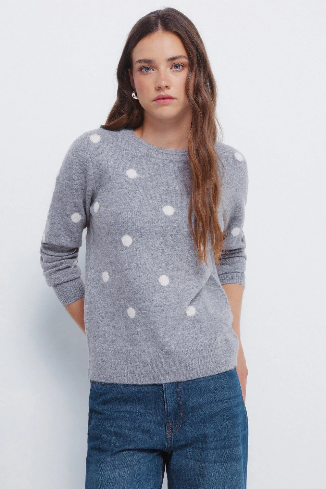 Camisola de bolinhas Intarsia