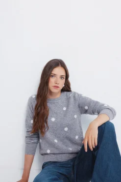 Camisola de bolinhas Intarsia