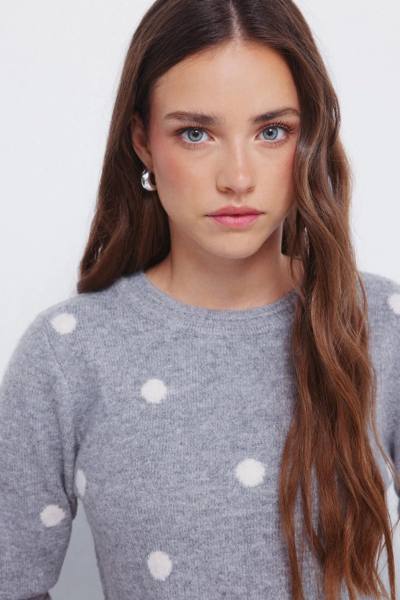 Camisola de bolinhas Intarsia