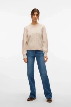 Camisola de bolinhas texturizada com malha