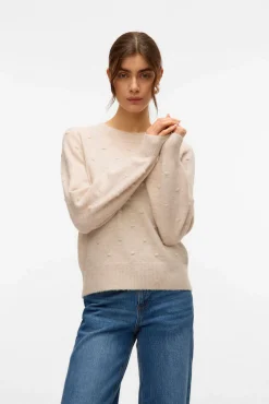 Camisola de bolinhas texturizada com malha