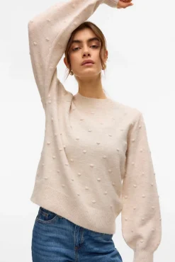 Camisola de bolinhas texturizada com malha