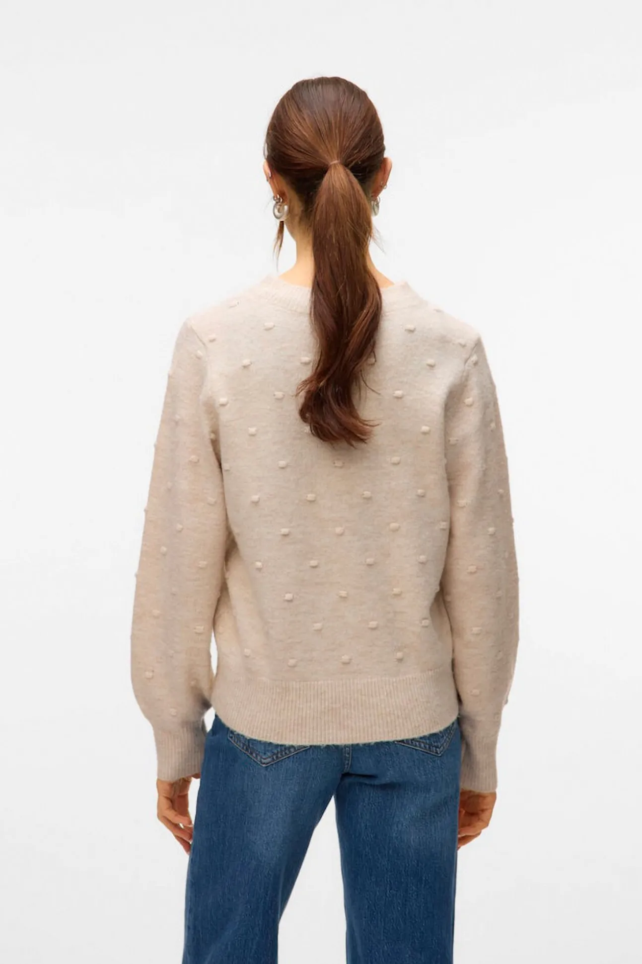 Camisola de bolinhas texturizada com malha