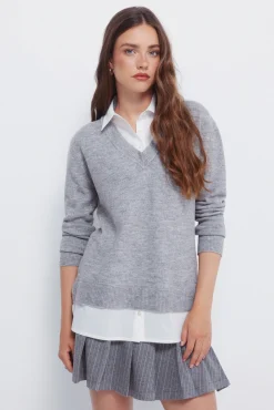 Camisola de camisa combinada