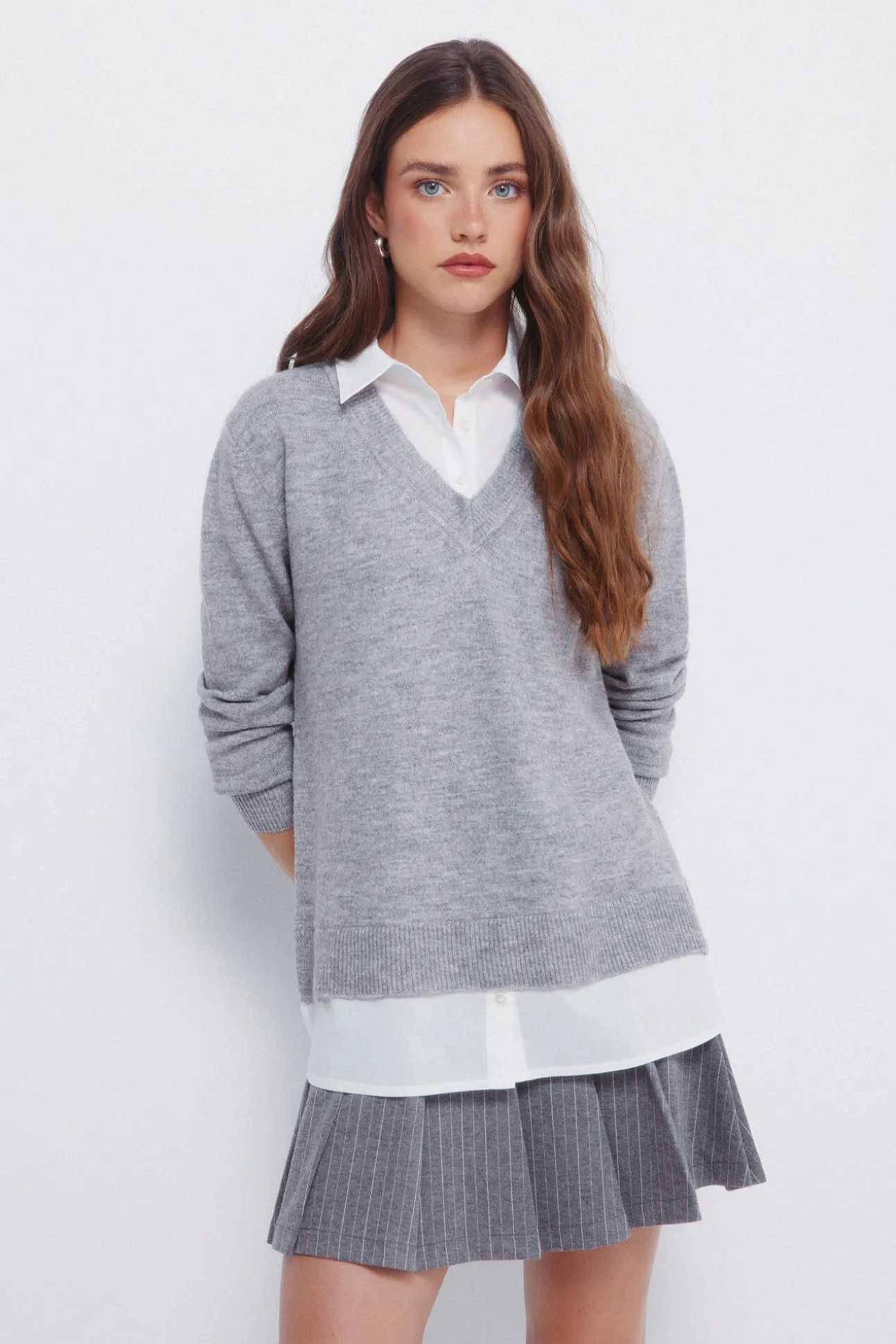 Camisola de camisa combinada