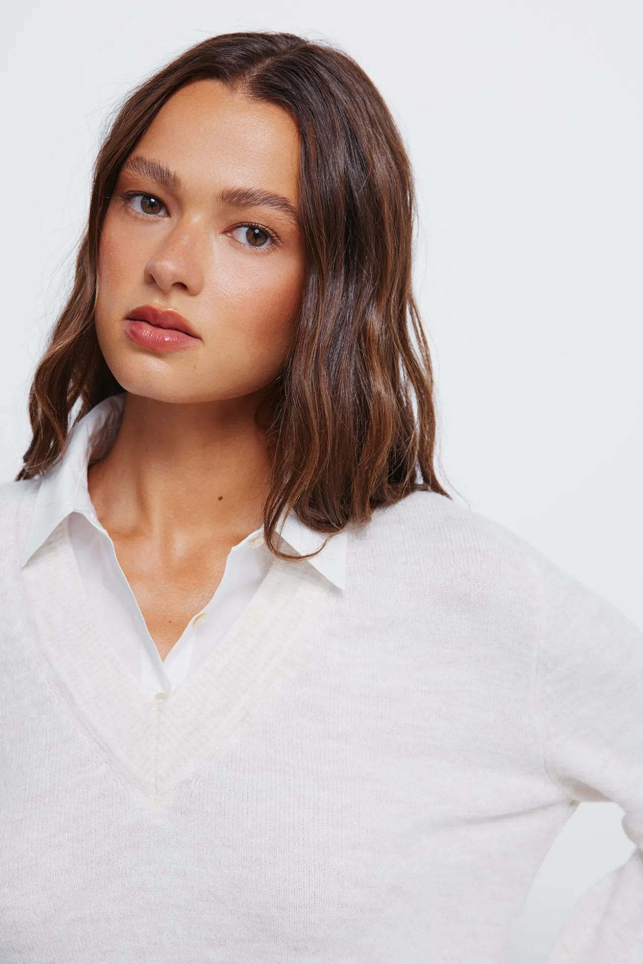 Camisola de camisa combinada