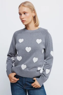 Camisola de corações intarsia