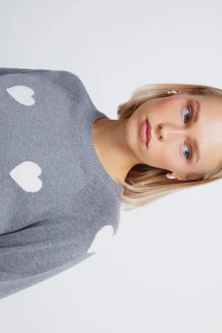Camisola de corações intarsia