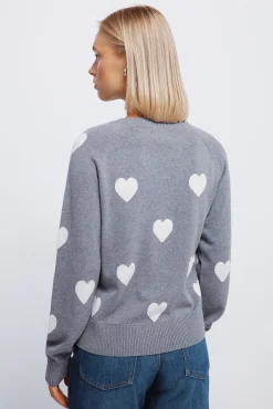 Camisola de corações intarsia