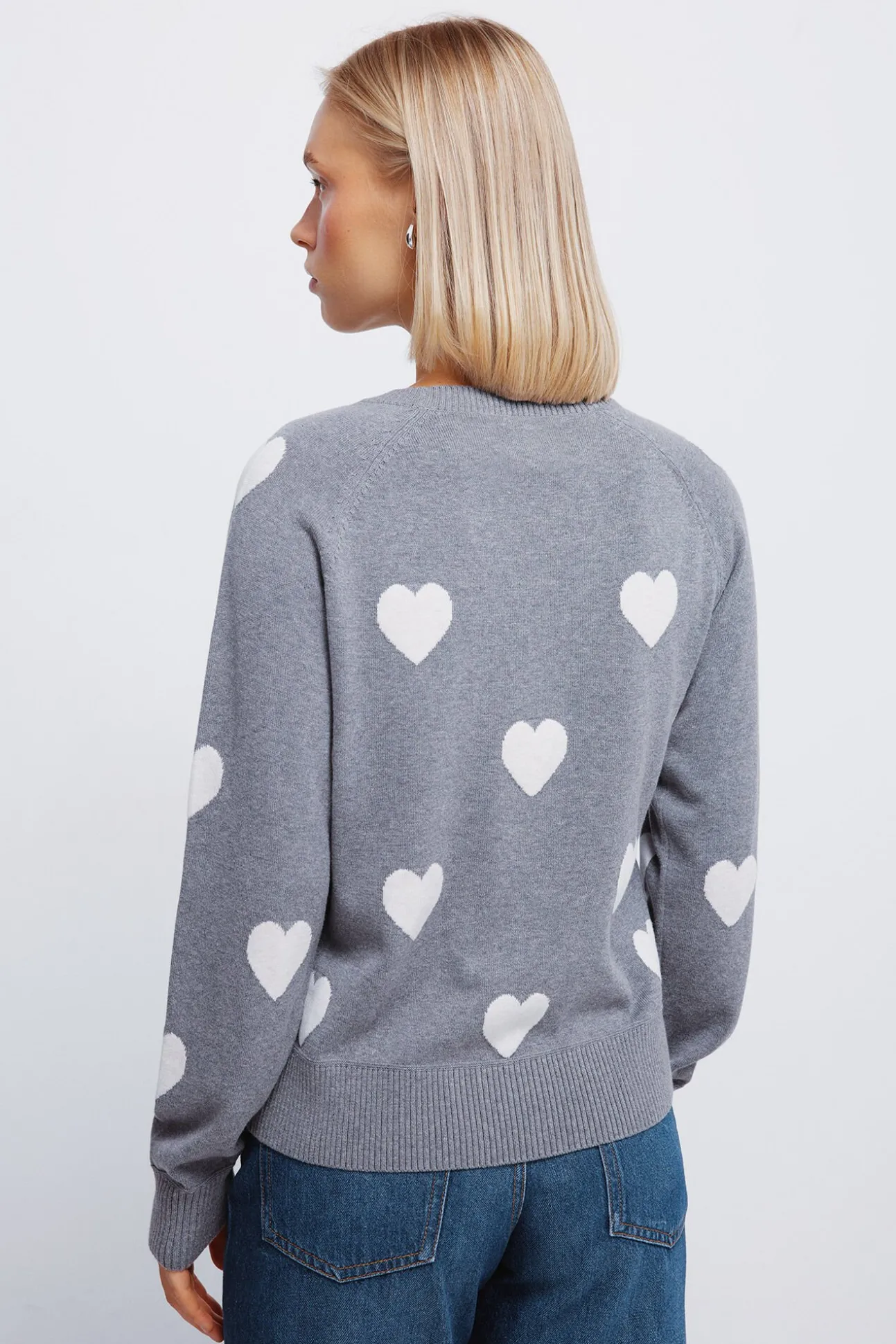 Camisola de corações intarsia