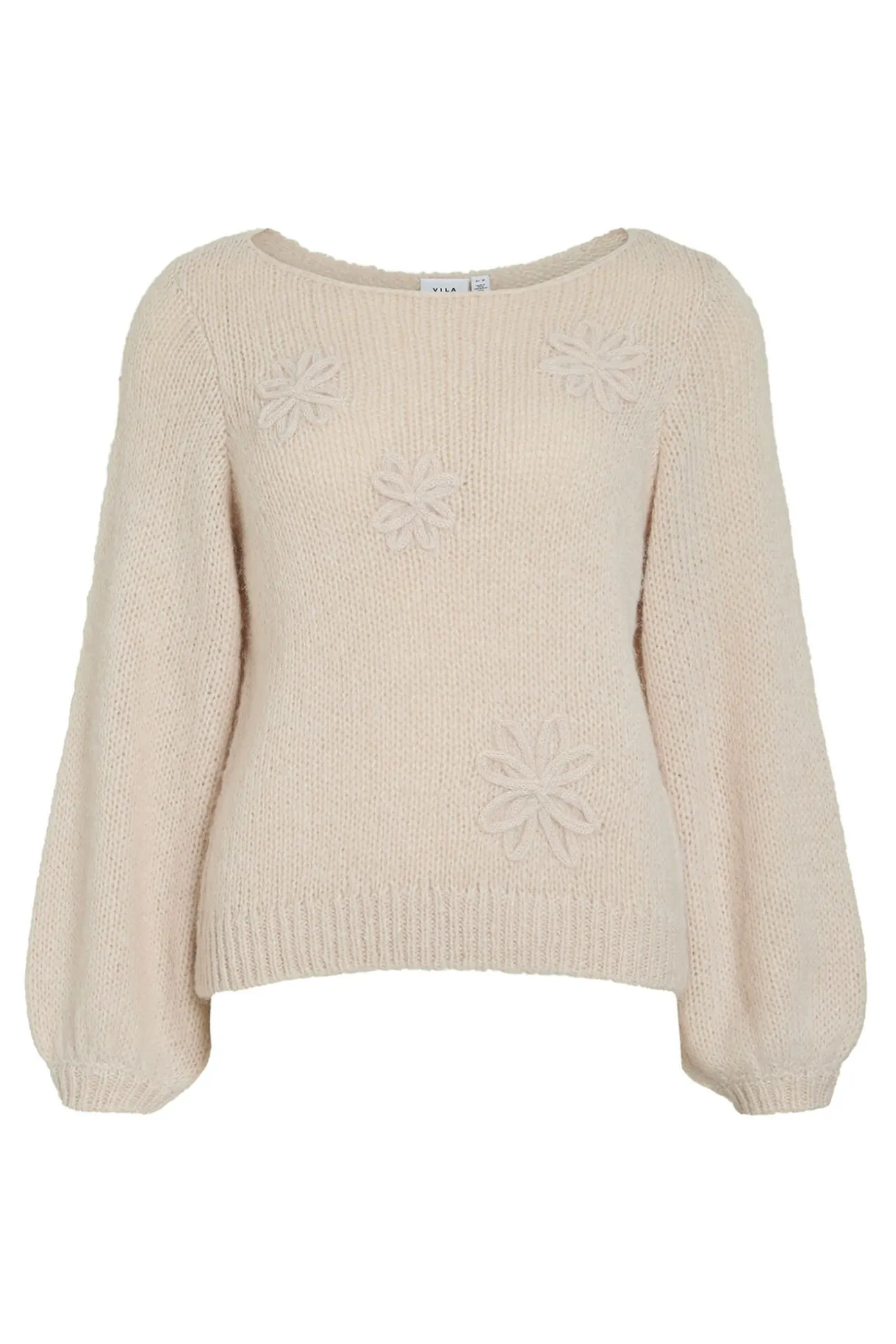 Camisola de flores em malha com lã