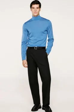 Camisola de gola alta 100% lã merino
