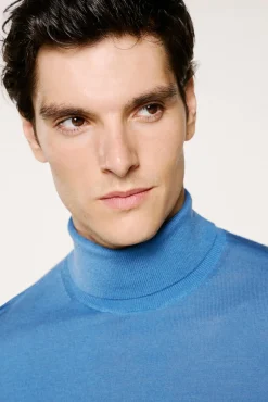 Camisola de gola alta 100% lã merino