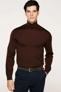 Camisola de gola alta 100% lã merino