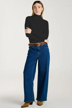 Camisola de gola alta com viscose