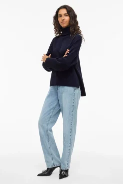 Camisola de gola alta de viscose