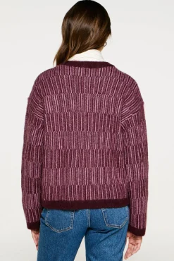 Camisola de gola caixa de alpaca e lã