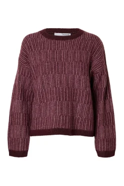 Camisola de gola caixa de alpaca e lã