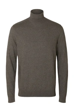 Camisola de gola de algodão orgânico