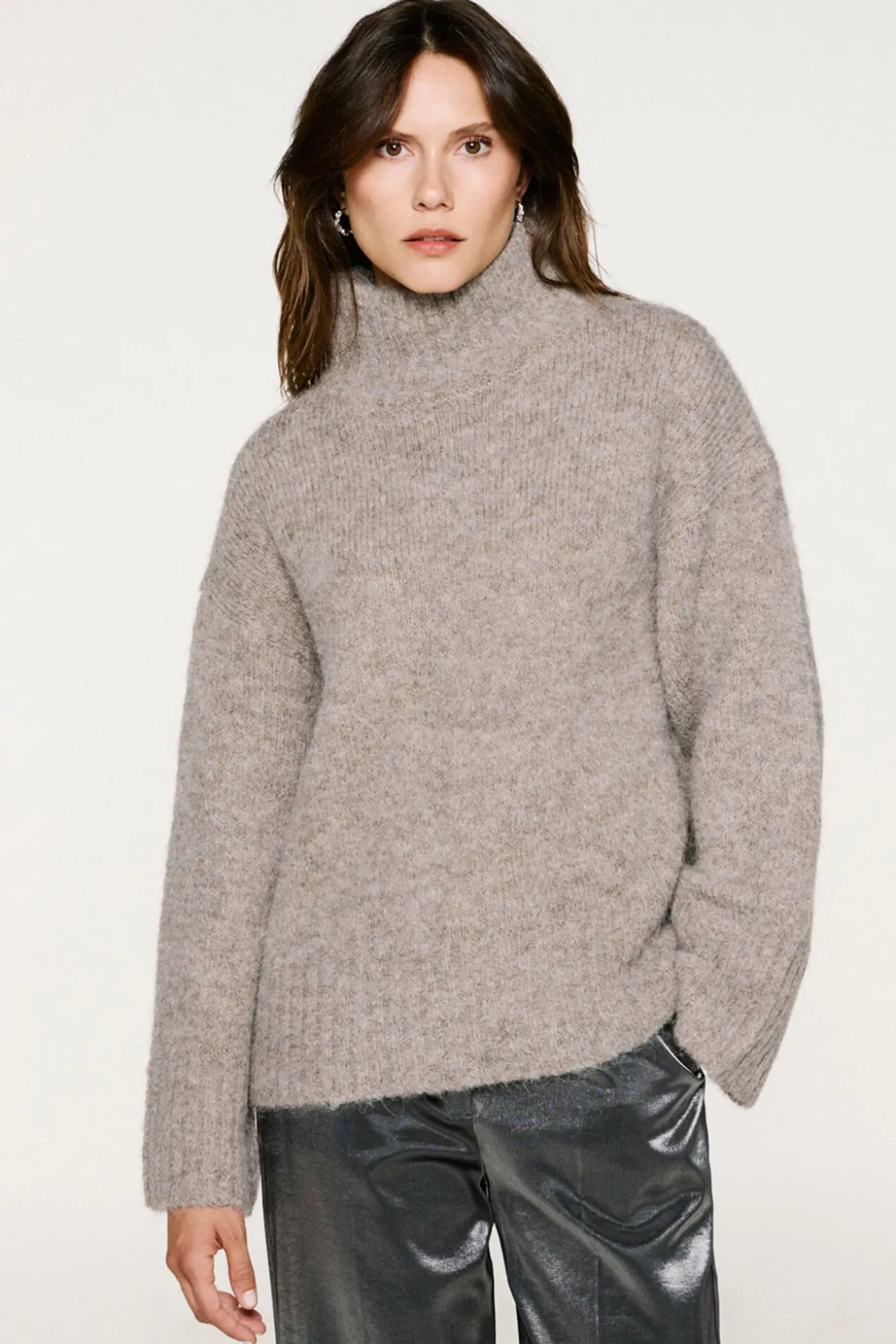 Camisola de gola de alpaca