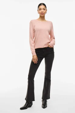 Camisola de gola redonda de viscose