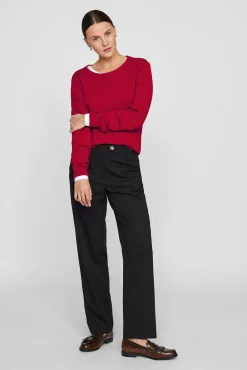 Camisola de gola redonda de viscose