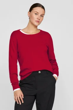 Camisola de gola redonda de viscose