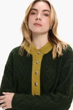 Camisola de lã com botões no gola