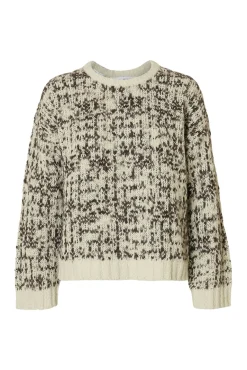 Camisola de lã com gola caixa