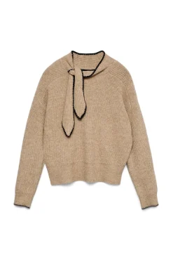 Camisola de laçada com malha