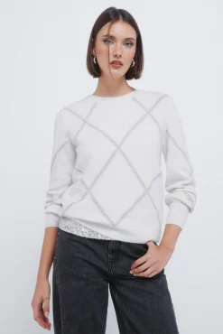 Camisola de lantejoulas com diamantes