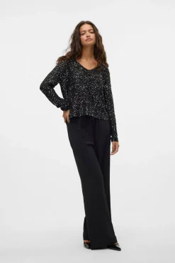 Camisola de lurex e lantejoulas