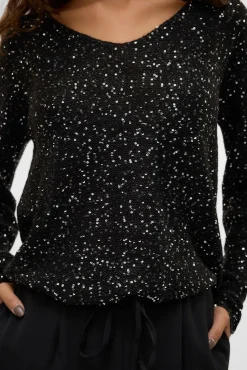 Camisola de lurex e lantejoulas