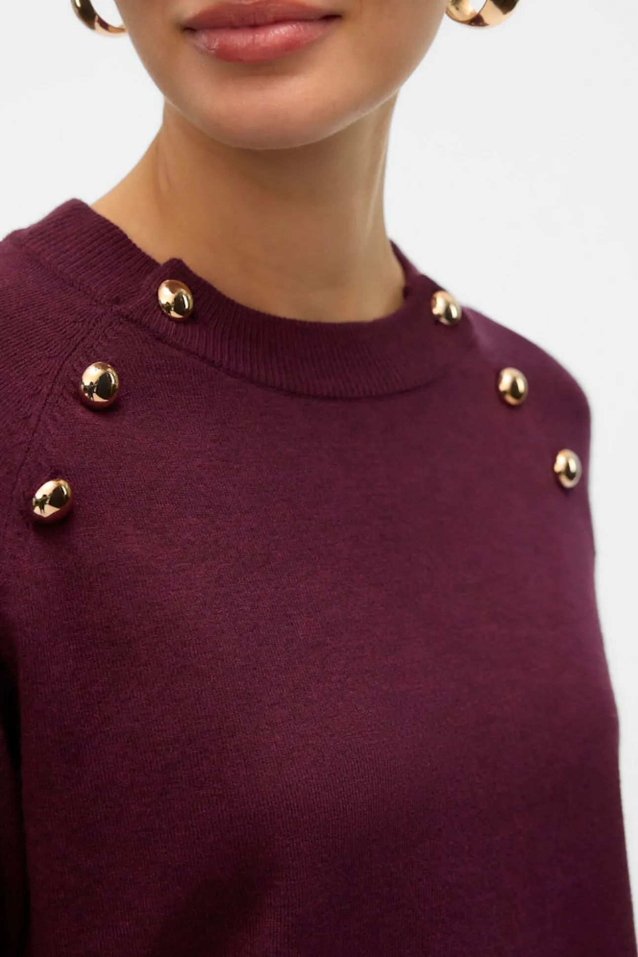 Camisola de malha com botões dourados