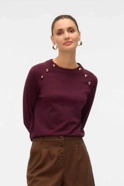 Camisola de malha com botões dourados