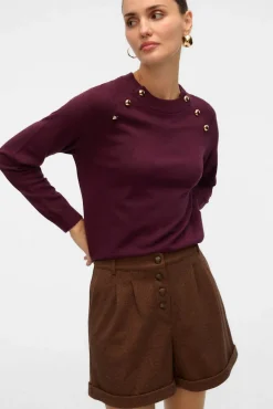 Camisola de malha com botões dourados