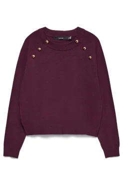 Camisola de malha com botões dourados