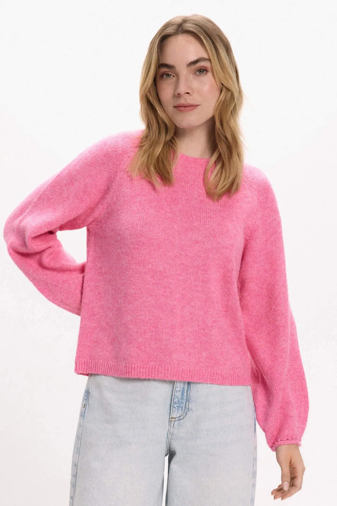 Camisola de malha com detalhe de punho