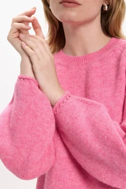 Camisola de malha com detalhe de punho