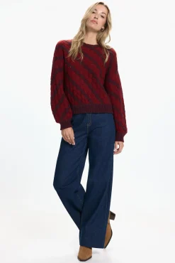 Camisola de malha com efeito geométrico