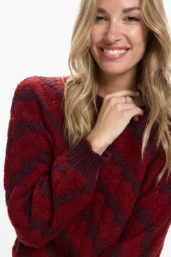 Camisola de malha com efeito geométrico