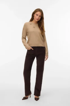 Camisola de malha com gola redonda