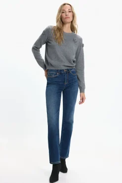 Camisola de malha com gola redonda