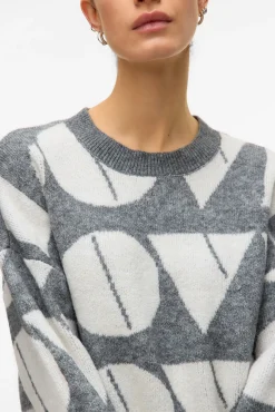 Camisola de malha com gola redonda